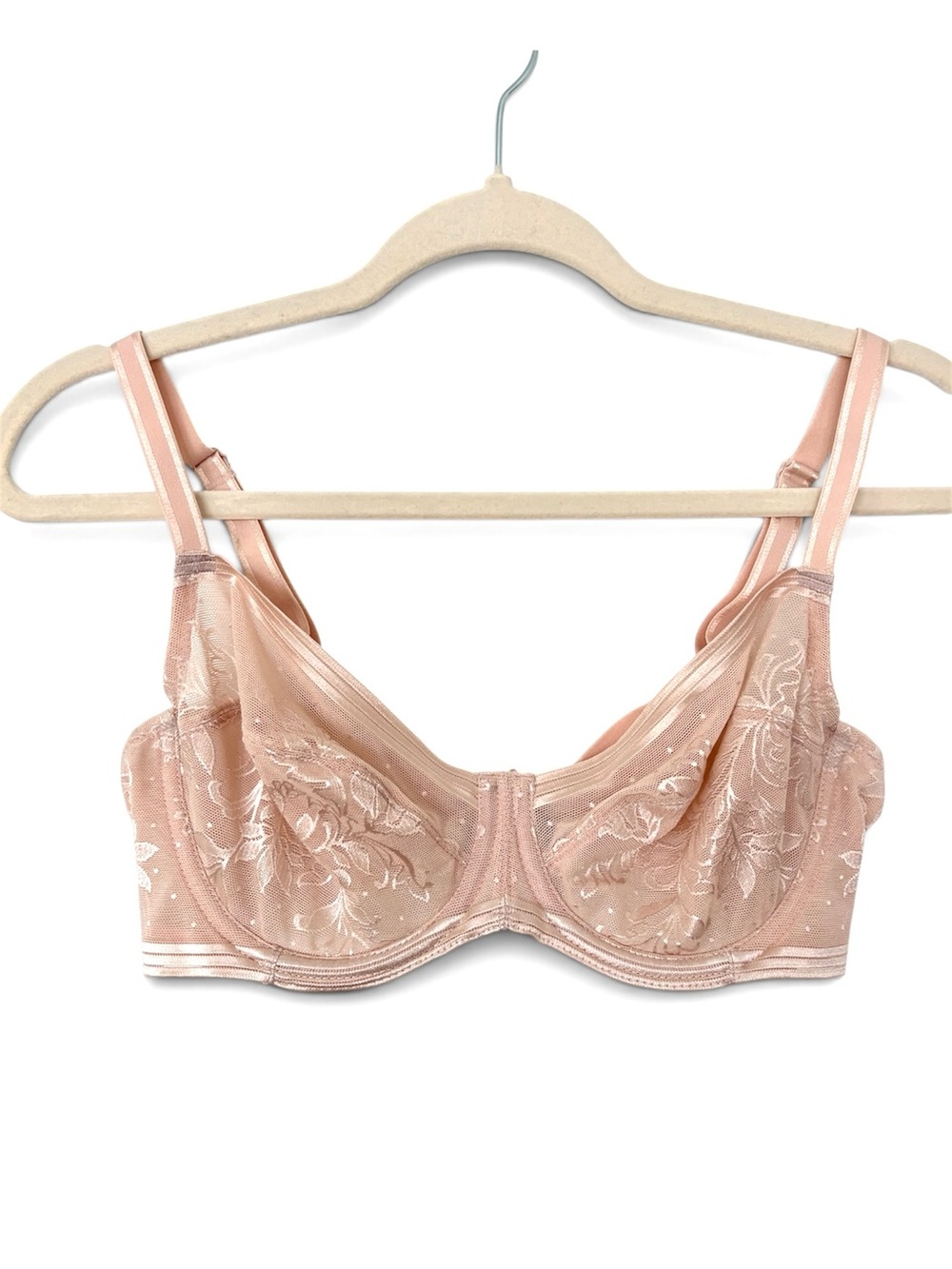 Wacoal Floral Sheer Underwire Bra - Blush Pink 34D